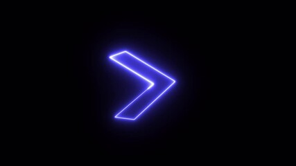 Poster - Glowing neon right arrows on a black background. 3D rendering flashing direction indicators. Futuristic laser background