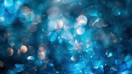 Canvas Print - background blurs with abstract, blue bokeh light. generative ai