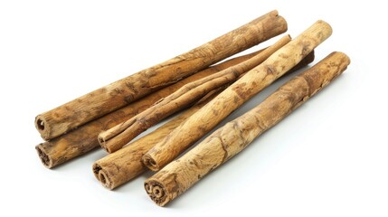 Wall Mural - Ceylon cinnamon sticks isolated on white background for baking and drinks