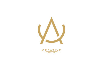 AAU, UA, A, U, Abstract Letters Logo Monogram