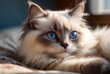© Peredniankina - portrait of a beautiful domestic cat, purebred Ragdoll