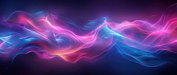 Wall Mural - Abstract Neon Waves in Vibrant Hues