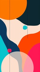 Canvas Print - This image features a vibrant abstract design with curvy shapes ideal for a modern wallpaper or background