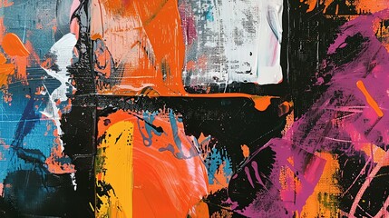 Poster - Lively and textured, this abstract expressionist painting works great as an artistic wallpaper or background