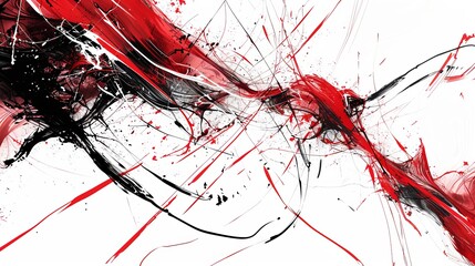 Poster - Dynamic abstract wallpaper featuring explosive red and black splashes for creative background use