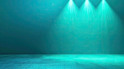 Poster - Background of gradient Turquoise color. Background of product studio. Gradient background for poster banner and product advertising --ar 16:9 