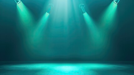 Poster - Background of gradient Turquoise color. Background of product studio. Gradient background for poster banner and product advertising --ar 16:9 