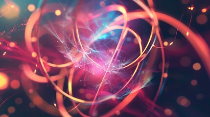 Poster - modern abstract illustration of quantum physics. generative ai