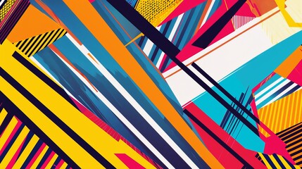 Sticker - Dynamic wallpaper background featuring colorful abstract diagonal stripes, ideal for modern and stylish design