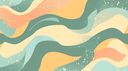 Poster - Soothing pastel waves offer a tranquil wallpaper option and an organic background, tastefully blending muted colors