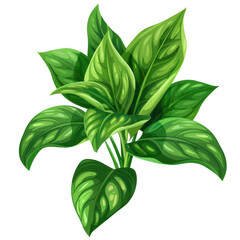 Wall Mural - Illustration of lush green leaves, vibrant and detailed, perfect for nature-themed designs or botanical projects.