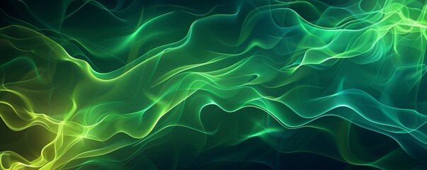 Canvas Print - Abstract green neon light background