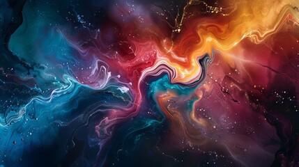 Poster - A stunning mix of colors resembling a cosmic marble, ideal for wallpaper or background with a vibrant, artistic vibe