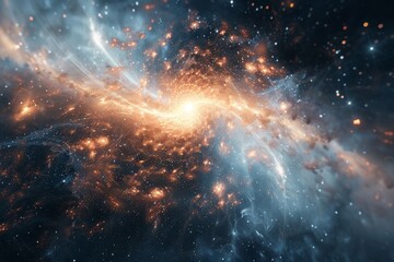 Wall Mural - a cosmic dance swirling nebulae, stars, and cosmic dust in a galactic symphony of light and color