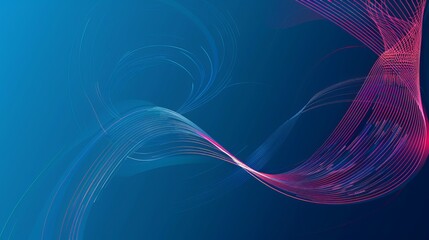 Wall Mural - A flowing abstract design in blue and pink hues, perfect for a modern and artistic wallpaper or background