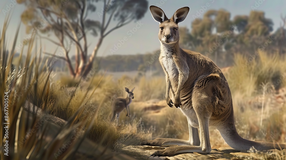Ilustración de Stock Visual aid lifecycle of Kangaroo Macropus rufus ...