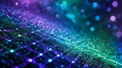 Poster - A computer generated image of a cityscape with a blue and pink background