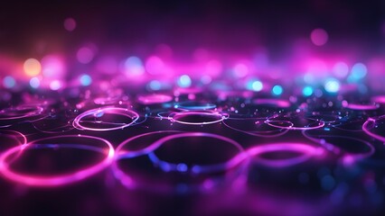 Poster - A computer generated image of a cityscape with a blue and pink background