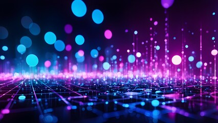 Poster - A blue background with many small dots that look like stars