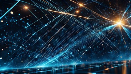 Poster - A blue background with many small dots that look like stars