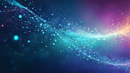Poster - A blue background with many small dots that look like stars