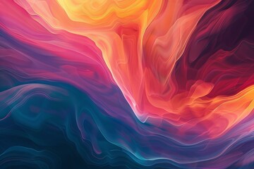 Canvas Print - Vivid and colorful digital abstract art as a wallpaper or background with dynamic fluid patterns