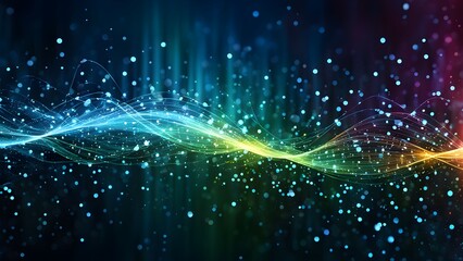Poster - A colorful, abstract image with a rainbow-like pattern