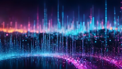 Poster - A colorful, abstract image with a rainbow-like pattern
