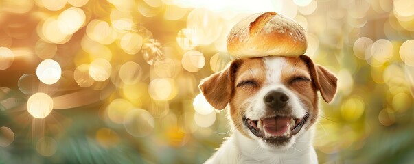 Sticker - Dog With Bread On Head.