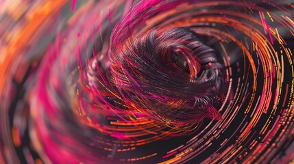 Poster - A dynamic abstract image capturing a spiraling light motion in warm tones for lively wallpapers and energetic backgrounds