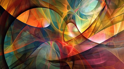 Poster - This abstract wallpaper features colorful swirling and waving patterns, generating a background that invigorates and inspires creativity