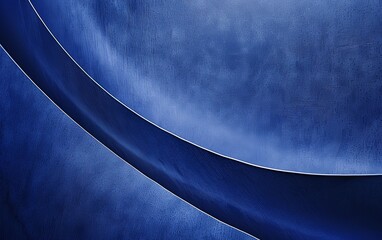 Canvas Print - An elegant abstract image featuring blue curves with smooth gradient transitions, creating a sophisticated sense of depth, fluidity, and visual harmony.