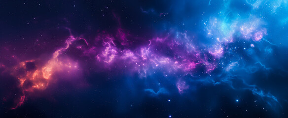 Wall Mural - a dark blue background with stars and a purple galaxy, a space background with stars in the night sk