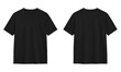© resource image - Black t shirt front and back view, Ready for your mock up design transparent  template