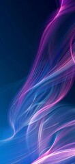 Poster - A dynamic display of flowing neon pink and blue lines on a dark background, exuding energy and a sleek visual impact.