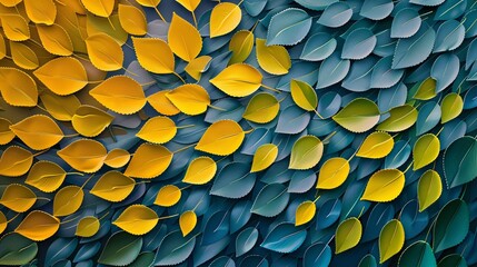 Wall Mural - Abstract leaves create a unique wallpaper, a design that echoes natural patterns. Green artwork, a depiction of leaf textures.