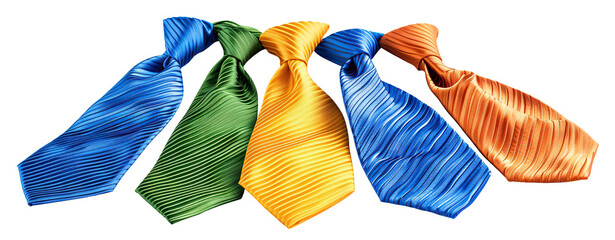 Poster - Group of colorful striped neckties, cut out