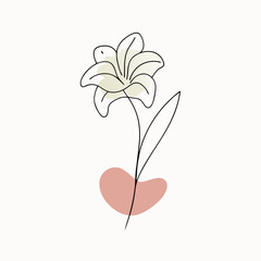 One line drawing minimalist flower illustration in line art style (5)