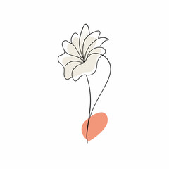 One line drawing minimalist flower illustration in line art style (6)