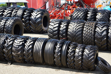 Wall Mural - Rubber tire black for tractor agriculture