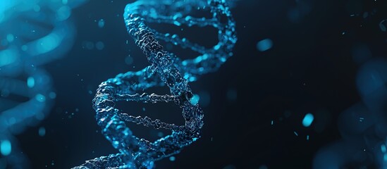 Poster - A particulate DNA on a dark background. Science laboratory concept.