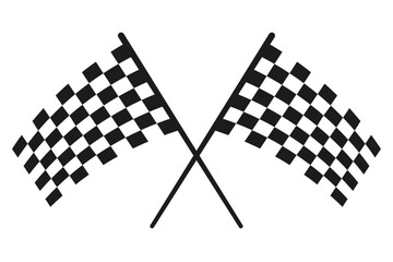 Fototapete - Two racing flags, vector illustration of two checkered flags.