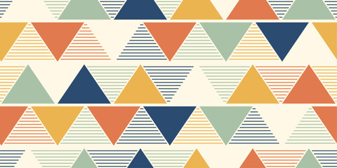 Aufkleber - Geometric abstraction from triangles - mosaic and tile pattern. Vector and seamless geometric pattern.