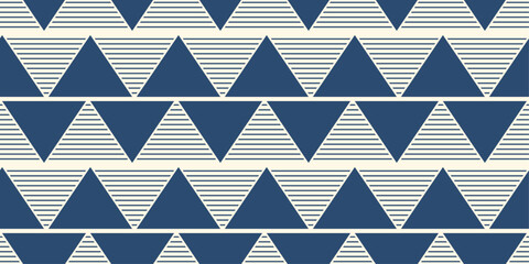 Poster - Blue triangular tiles. Geometric simple and stylish triangle pattern.