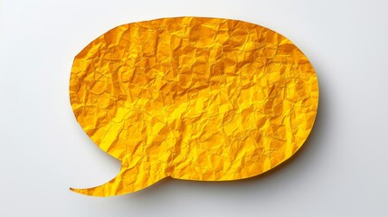 Poster - Golden Crumpled Speech Bubble on White