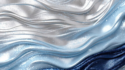 Poster - Abstract shiny background with blue glitter waves. Scattered confetti sparkles with light blue color.