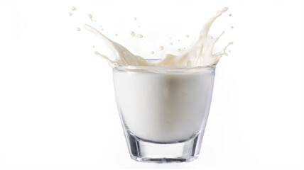Poster - Splashes of milk or cream, isolated on a transparent background