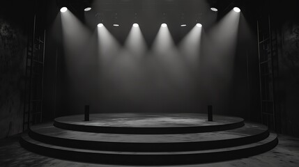 Wall Mural - Empty stage design blank screen system for graphic