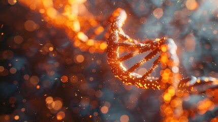 Poster - DNA Double Helix in Burning Embers