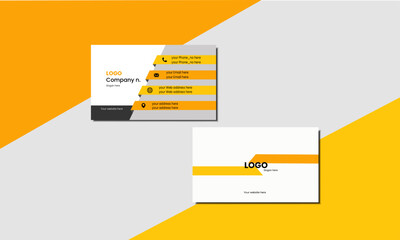 modern and professional corporate business card template in orange color